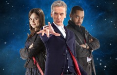 The 12th Doctor poses with Clara and some guy named Danny.